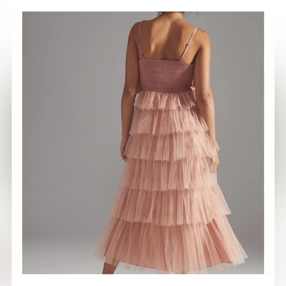 Anthropologie Kavita Bhartia Rosette Tiered Tulle Gown - Picture 6 of 8